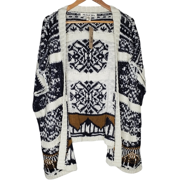 Michael Stars Fair Isle Ruana Cardigan OS  NWT - Picture 11 of 11